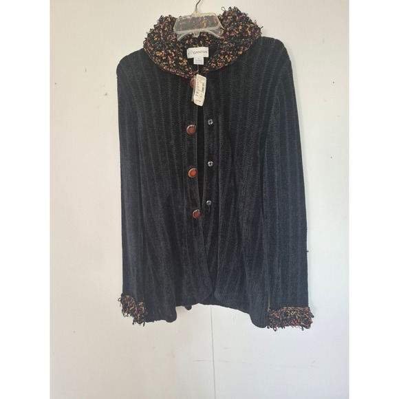 Vintage Sweaters - VINTAGE NWT Gantos Chenille Knit Cardigan SweaterMedium Multicolor Button Front‎